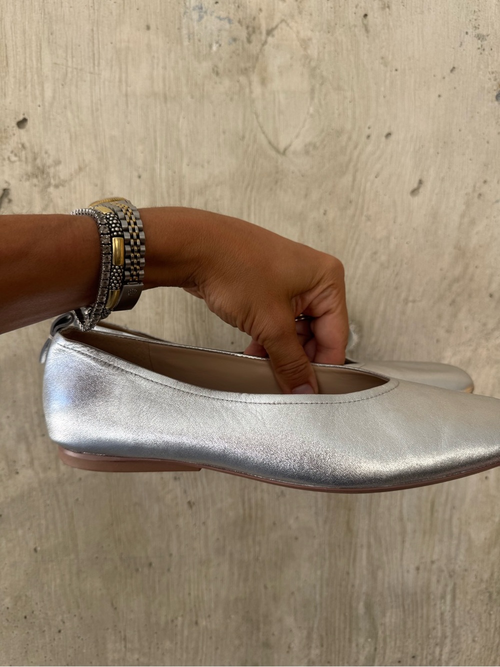 Naturalizer Silver Metallic Women's Ballet Flats - Picture 5 of 7